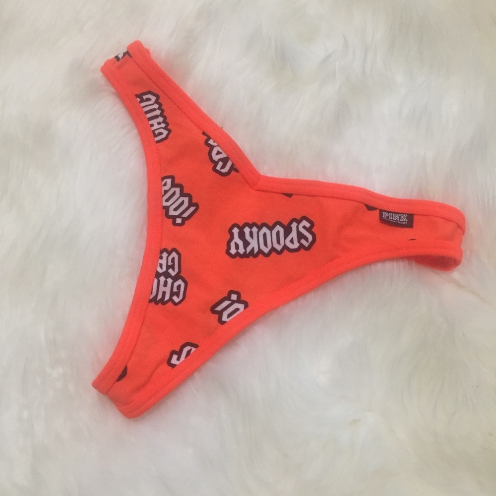 🎃Halloween Panty VS XS PINK Thong Boo Spooky Holiday Sexy Panty 🎃🕸🕷💀👻 - Picture 5 of 10